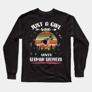 Just A Girl Who Loves German Shepherd Vintage Long Sleeve T-Shirt